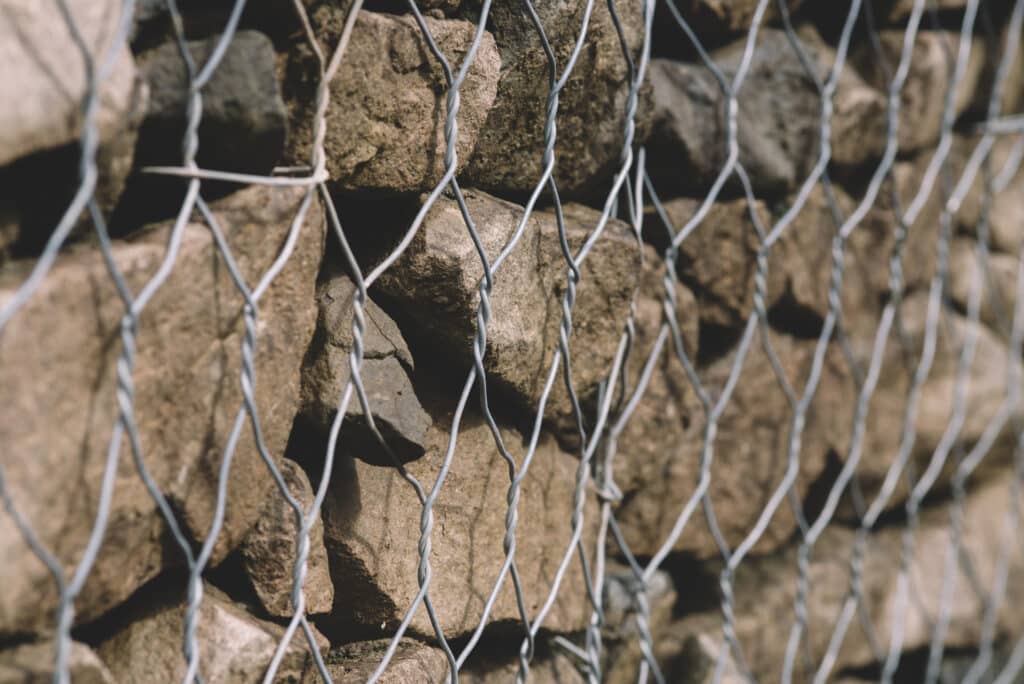 ocks stones rusty steel wire mesh barrier construction gabion walls using steel wire ba